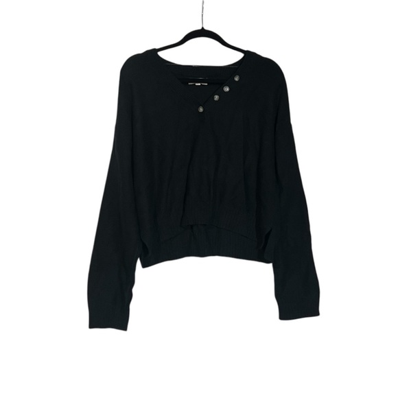 PacSun LA Hearts Cropped Sweater Black Size Large - Picture 1 of 6